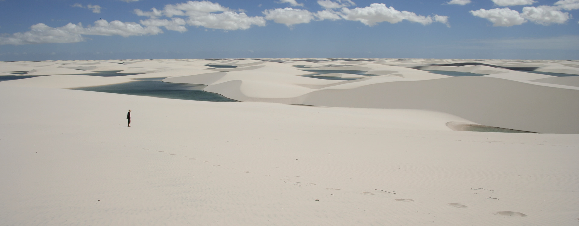 Lencois Maranhenses - figure on dunes. Brazil Dunes